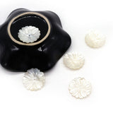 Natural Freshwater Shell Carved Flower Pearl Pendant Charm Necklace Bracelet DIY