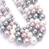Shell Pearls Beads Round Loose Spacer Beads for Jewelry Making DIY 15''