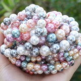 Shell Pearls Beads Round Loose Spacer Beads for Jewelry Making DIY 15''
