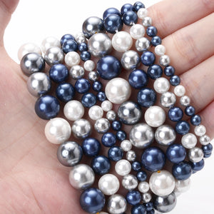 Shell Pearls Beads Round Loose Spacer Beads for Jewelry Making DIY 15''