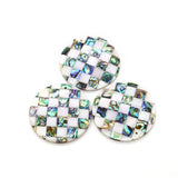 Freshwater Shell Pendant Mother of Pearl Splicing Abalone Shell Round Necklace