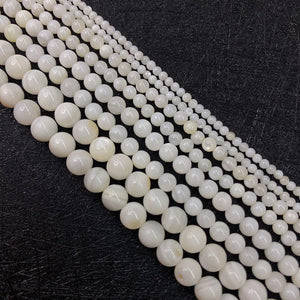 Natural Freshwater Shell Round Bead Mother-of-pearl 2-6mm Loose Beads