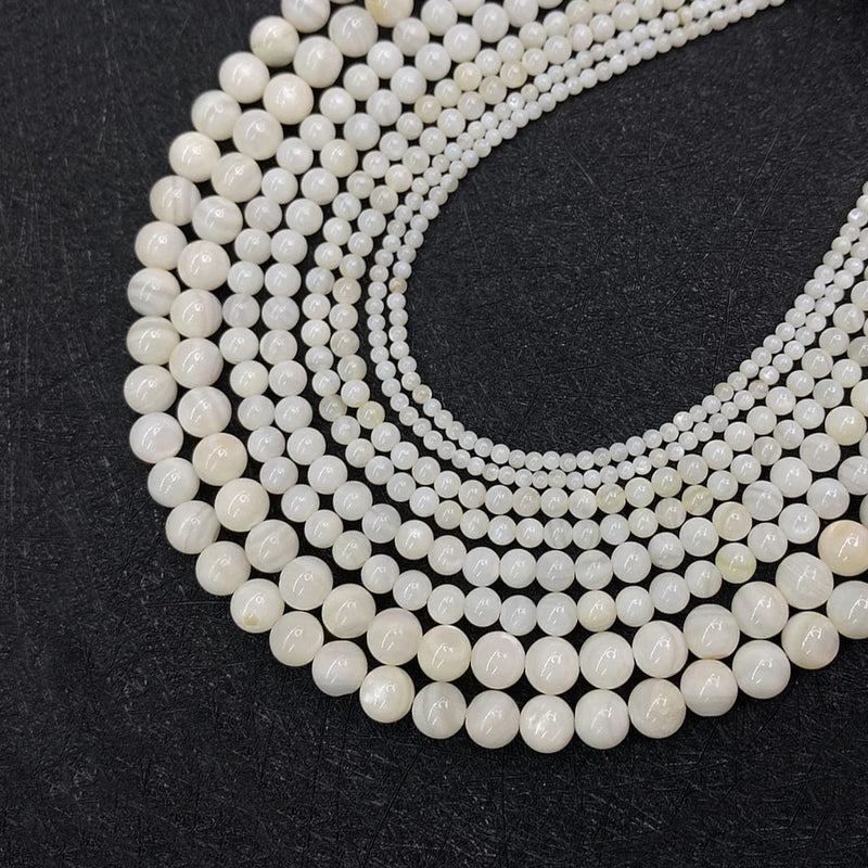 Natural Freshwater Shell Round Bead Mother-of-pearl 2-6mm Loose Beads