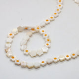 Natural Freshwater Shell Yellow Flower Beads 6-10mm DIY Charm Jewelry