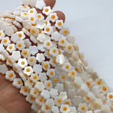 Natural Freshwater Shell Yellow Flower Beads 6-10mm DIY Charm Jewelry