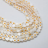 Natural Freshwater Shell Yellow Flower Beads 6-10mm DIY Charm Jewelry