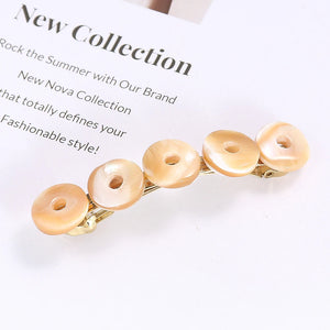 Mother of Pearl Shell Hairpin Round Geometry Barrette Hair Clip