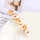 Mother of Pearl Shell Hairpin Round Geometry Barrette Hair Clip