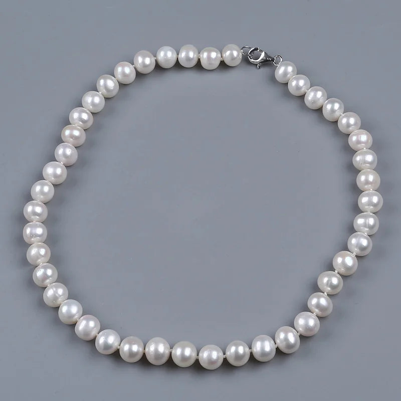 Freshwater 8-10mm Near Round Pearl Necklace Jewelry Necklace