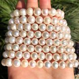 Natural Freshwater Pearl Round Beads 6-10mm for Jewelry Making DIY