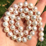 Natural Freshwater Pearl Round Beads 6-10mm for Jewelry Making DIY