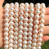 Natural Freshwater Pearl Round Beads 6-10mm for Jewelry Making DIY