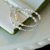 Baroque Pearl Bracelet 925 Silver Women's Bangle
