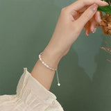 Baroque Pearl Bracelet 925 Silver Women's Bangle