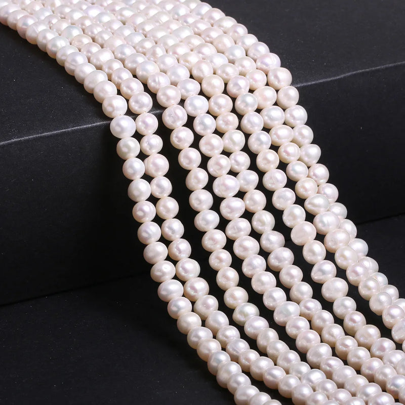 Natural Freshwater Pearl Round Beads 4mm-10mm for Jewelry Making Diy Bracelet