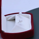 6-7mm Round Freshwater Pearl Stud Earrings 925 Silver Women Jewelry
