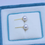 6-7mm Round Freshwater Pearl Stud Earrings 925 Silver Women Jewelry