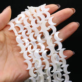 Natural Freshwater Shell Beads Moon Shape for DIY Jewelry Making