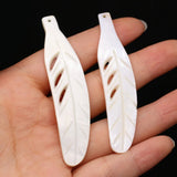Natural Shell Leaf Pendant Beads for Jewelry Making 15x72mm