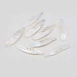 Natural Shell Leaf Pendant Beads for Jewelry Making 15x72mm