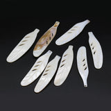 Natural Shell Leaf Pendant Beads for Jewelry Making 15x72mm