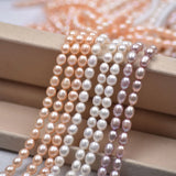7-8mm Freshwater Rice Beads Powder Purple DIY Necklace Accessories