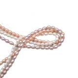 7-8mm Freshwater Rice Beads Powder Purple DIY Necklace Accessories