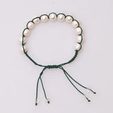 Freshwater Pearl Bangle Bracelet on Wax Cord Adjustable Jewelry