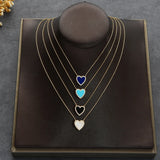 Natural Fritillaria Heart Necklace French Metal Love Clavicle Chain