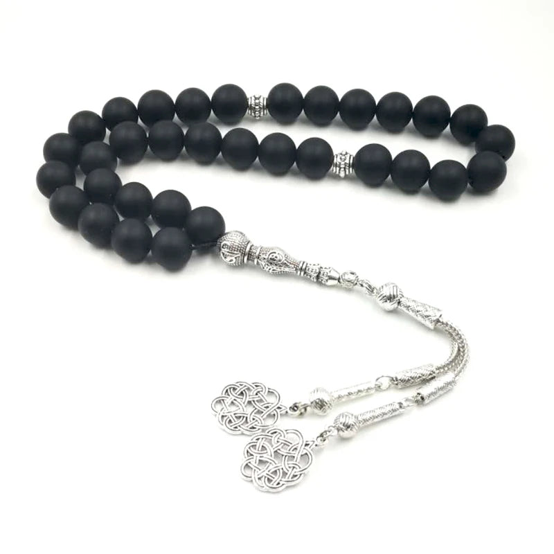 Natural Frosted Agates 33 Tasbih Muslim prayer beads 33 66 99beads Rosary