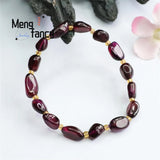 Natural Garnet Bracelet Charms Retro Personalized Fine Jewelry Men Women Bangle