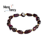Natural Garnet Bracelet Charms Retro Personalized Fine Jewelry Men Women Bangle
