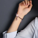 Natural Garnet Bracelet Female Jade Pearl Hand Woven Bracelet