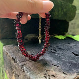 Natural Garnet Bracelet Red Stone Irregular Jewelry GEM Beads Healing Women