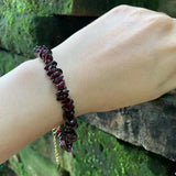 Natural Garnet Bracelet Red Stone Irregular Jewelry GEM Beads Healing Women