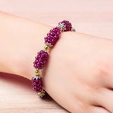 Garnet Bracelet Alcohol Red Crystal Ball-flower Hand String