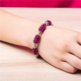 Garnet Bracelet Alcohol Red Crystal Ball-flower Hand String