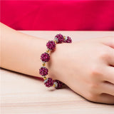 Garnet Bracelet Alcohol Red Crystal Ball-flower Hand String