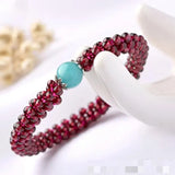 Garnet Bracelet Healing Gemstone Fine Jewelry With Amazonite Beads
