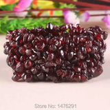 Natural Garnet Chip Beads Gem Stretchy Bracelet