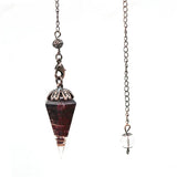 Garnet Gravel Stone Resin Pendulum Pendant Reiki Healing Amulet Dowsing Jewelry