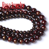 Garnet Red Lapis Lazuli Jades Stone Beads Round Loose Beads DIY Charm Bracelet
