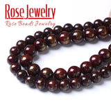 Garnet Red Lapis Lazuli Jades Stone Beads Round Loose Beads DIY Charm Bracelet