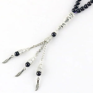 Garnet Round Beads 8mm Islamic Rosary Bracelet with Tassel Pendant