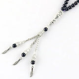 Garnet Round Beads 8mm Islamic Rosary Bracelet with Tassel Pendant