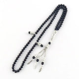 Garnet Round Beads 8mm Islamic Rosary Bracelet with Tassel Pendant