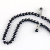 Garnet Round Beads 8mm Islamic Rosary Bracelet with Tassel Pendant