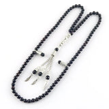 Garnet Round Beads 8mm Islamic Rosary Bracelet with Tassel Pendant