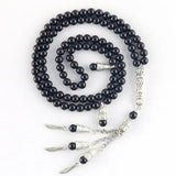 Garnet Round Beads 8mm Islamic Rosary Bracelet with Tassel Pendant