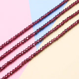 Natural Garnet Faceted Abacus Disc Stone Beads Strand 2/3/4mm